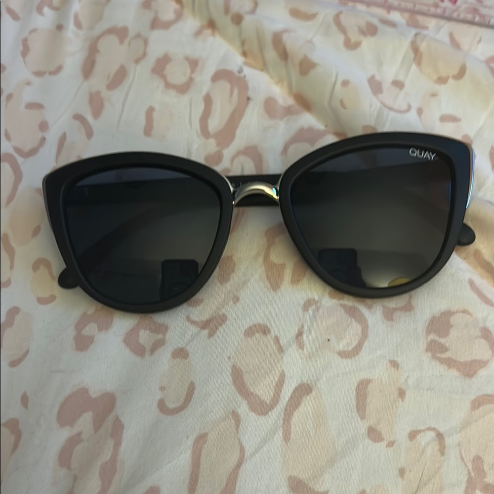 Quay Australia Black Oversized Cat-Eye Sunglasses My Girl
